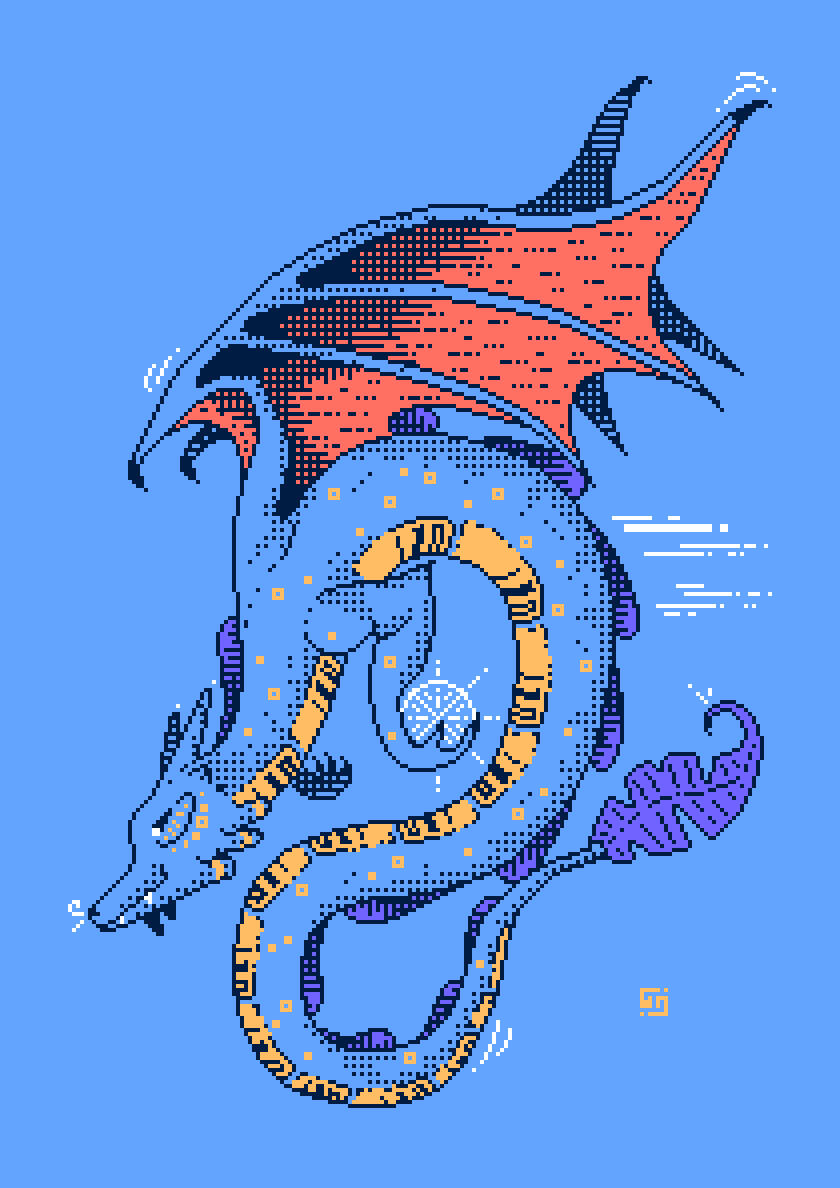"Breeze of Skies" — 2025, 210x297px, 6 colors